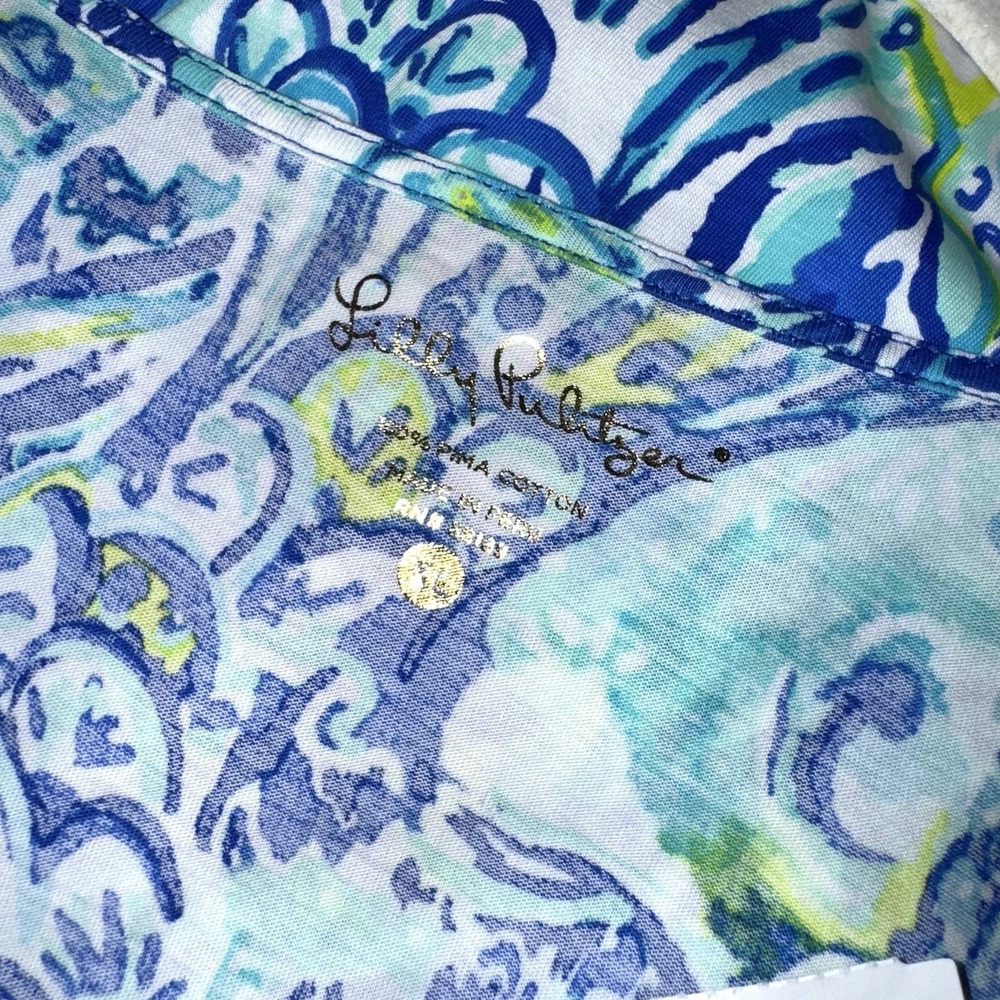 NWT Lilly Pulitzer Erin Dress Blue Crush After Party Size XL Pima Cotton Vibrant - Picture 5 of 9